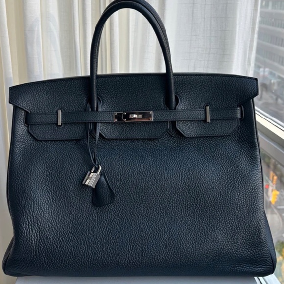 Authentic Pre-Owned Hermes Birkin Bag 40 Blue Suit Togo - Picture 2 of 16